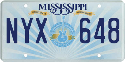 MS license plate NYX648
