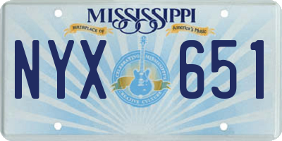 MS license plate NYX651