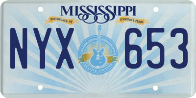 MS license plate NYX653