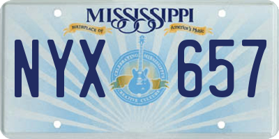 MS license plate NYX657