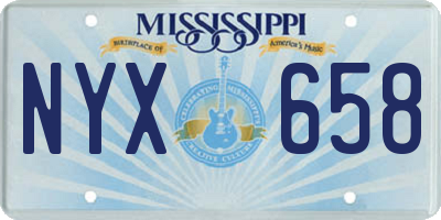 MS license plate NYX658