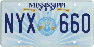 MS license plate NYX660