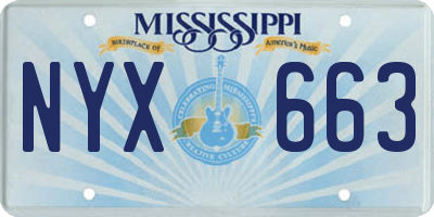 MS license plate NYX663