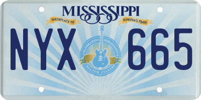MS license plate NYX665