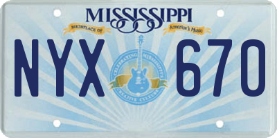 MS license plate NYX670