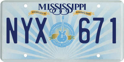 MS license plate NYX671