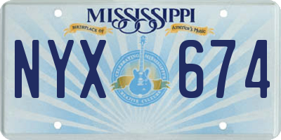 MS license plate NYX674