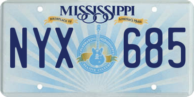 MS license plate NYX685