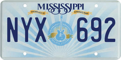 MS license plate NYX692