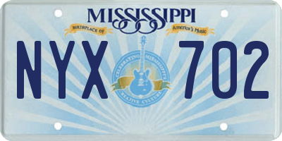MS license plate NYX702