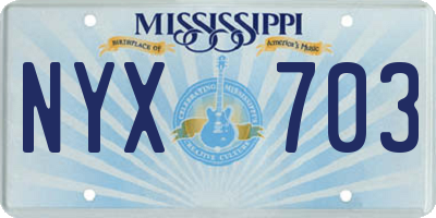 MS license plate NYX703
