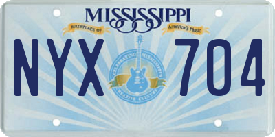 MS license plate NYX704