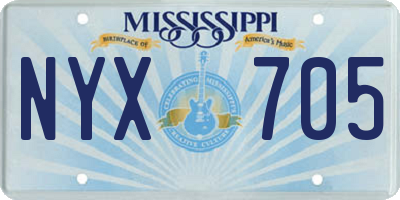MS license plate NYX705