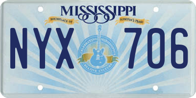 MS license plate NYX706