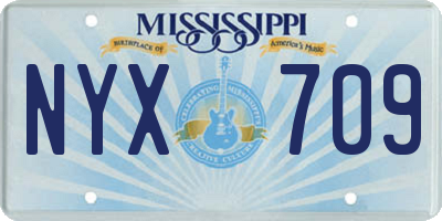 MS license plate NYX709