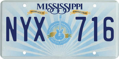 MS license plate NYX716