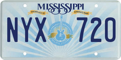 MS license plate NYX720