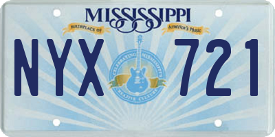 MS license plate NYX721