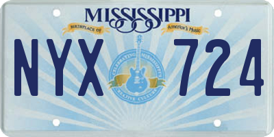 MS license plate NYX724