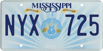 MS license plate NYX725