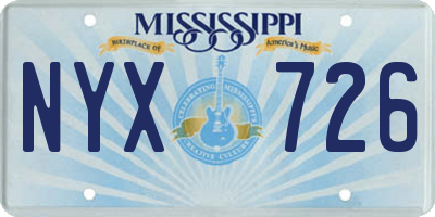 MS license plate NYX726