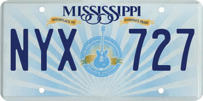 MS license plate NYX727