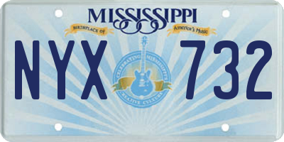 MS license plate NYX732