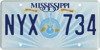 MS license plate NYX734