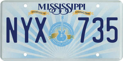 MS license plate NYX735