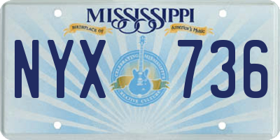 MS license plate NYX736