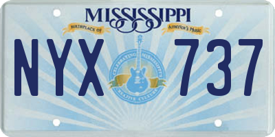 MS license plate NYX737