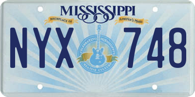 MS license plate NYX748
