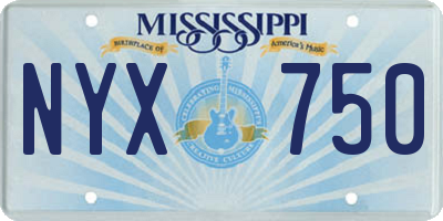 MS license plate NYX750