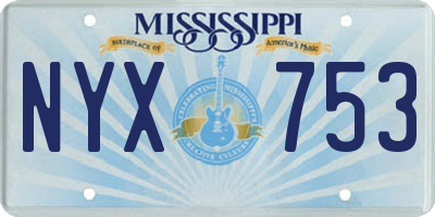 MS license plate NYX753