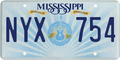 MS license plate NYX754
