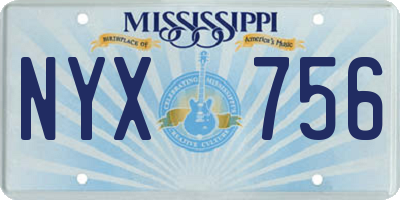 MS license plate NYX756