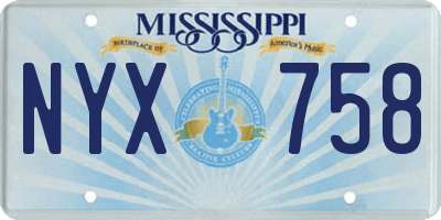 MS license plate NYX758