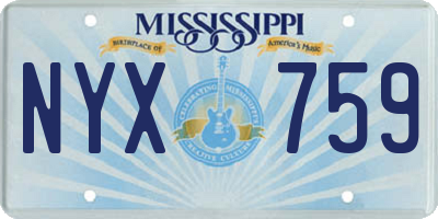 MS license plate NYX759