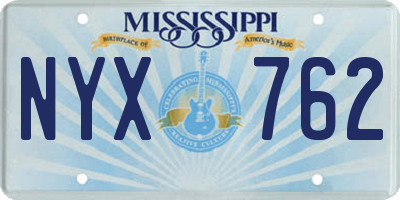 MS license plate NYX762