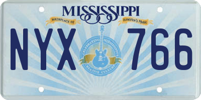 MS license plate NYX766