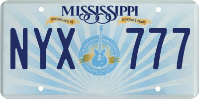 MS license plate NYX777