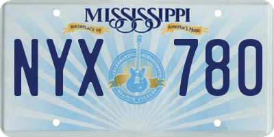 MS license plate NYX780