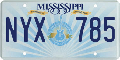 MS license plate NYX785