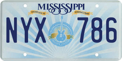 MS license plate NYX786