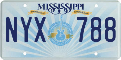 MS license plate NYX788