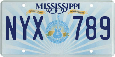 MS license plate NYX789