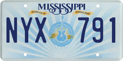 MS license plate NYX791