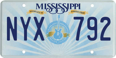 MS license plate NYX792