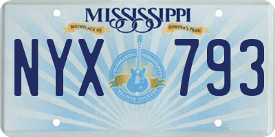 MS license plate NYX793