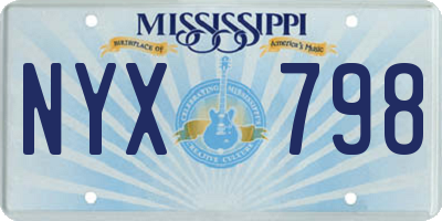 MS license plate NYX798